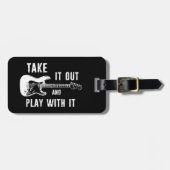 ギターを使遊って持ち出す ラゲッジタグ (正面横)