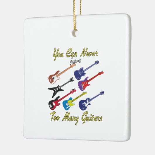 ギターを多く持ち過ぎることは決してありませんカラフル- セラミックオーナメント (左)