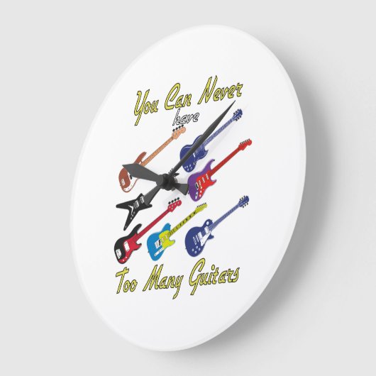 ギターを多く持ち過ぎることは決してありませんカラフル- ラージ壁時計 (傾斜)