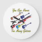 ギターを多く持ち過ぎることは決してありませんカラフル- ラージ壁時計 (正面)