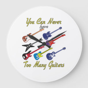 ギターを多く持ち過ぎることは決してありませんカラフル- ラージ壁時計