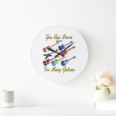 ギターを多く持ち過ぎることは決してありませんカラフル- ラージ壁時計 (ホーム)