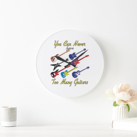 ギターを多く持ち過ぎることは決してありませんカラフル- ラージ壁時計 (ホーム)