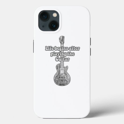 ギターを弾いた後に人生は始まる。黒と白 Case-Mate iPhoneケース (裏面)