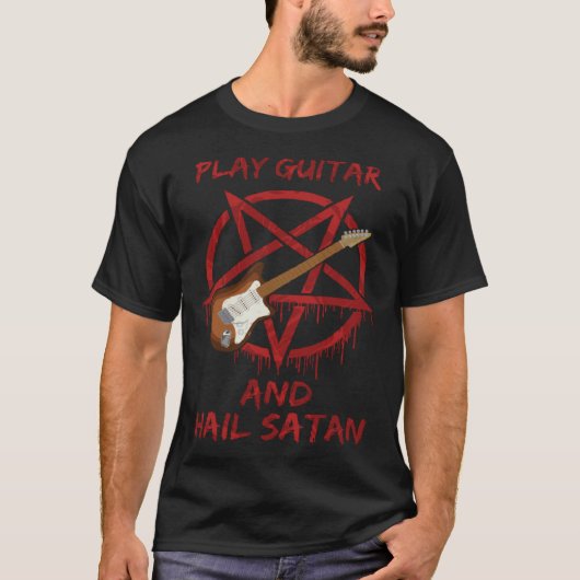 ギターを弾いてサタンに讃え Tシャツ (正面)