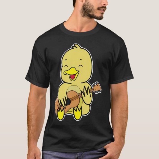 ギターを弾くアヒル Tシャツ (正面)