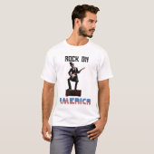 ギターを弾くエイブラハム・リンカーン Tシャツ (正面フル)