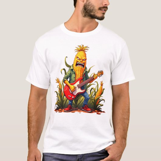 ギターを弾くコーンのロックスター Tシャツ (正面)