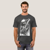 ギターを弾くスケルトン ロックギター・シェレッド 1 1 Tシャツ (正面フル)