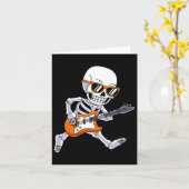 ギターを弾くスケルトン ロックンロール少年たち カード (黄色い花)