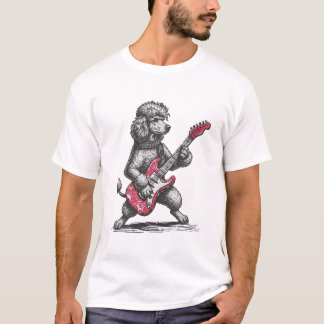 ギターを弾くプードル Tシャツ