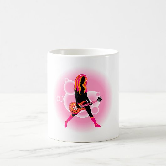 ギターを弾く女性 コーヒーマグカップ