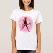 ギターを弾く女性 Tシャツ (正面)