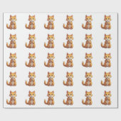 ギターを弾く子猫 ラッピングペーパー (フラット)