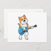 ギターを弾く猫 ポストカード (正面/裏面)