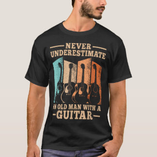 ギターを持ったおじいさんをナメるな Tシャツ