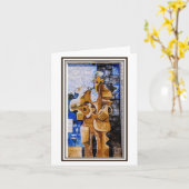 ギターを持った男。サルデーニャ州オルゴソロの壁画 カード (黄色い花)