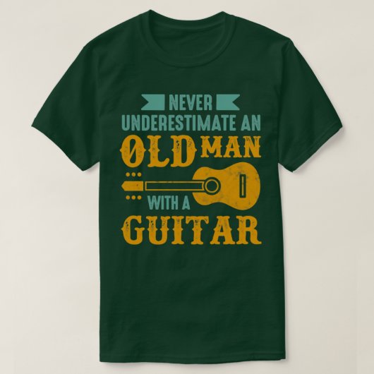 ギターを持った老人 Tシャツ (デザイン正面)