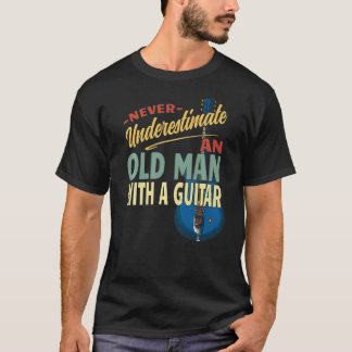 ギターを持つおじいさんをナメるなベスト Tシャツ
