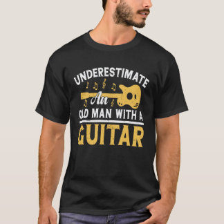 ギターを持つおじいさんをナメるな アコースティック Tシャツ