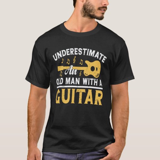 ギターを持つおじいさんをナメるな アコースティック Tシャツ (正面)