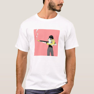 ギターを持つかっこいいアニメの女の子 Tシャツ