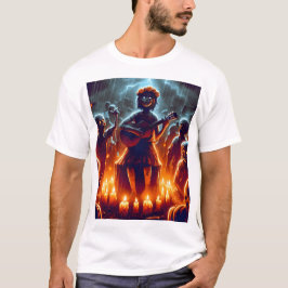 ギターを持つゾンビのグループの写真 Tシャツ