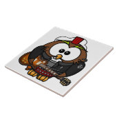 ギターを持つフクロウ タイル (側面)