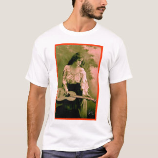 ギターを持つ女性 Tシャツ