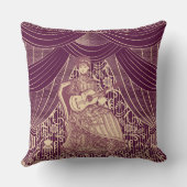 ギターを持つ美しい女性 クッション (裏面)