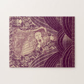 ギターを持つ美しい女性 ジグソーパズル (横)