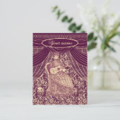 ギターを持つ美しい女性 ポストカード (スタンド正面)