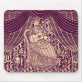 ギターを持つ美しい女性 マウスパッド (正面)