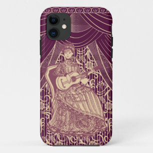 ギターを持つ美しい女性 iPhone 11 ケース