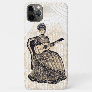 ギターを持つ美しい女性 iPhone 11 PRO MAXケース