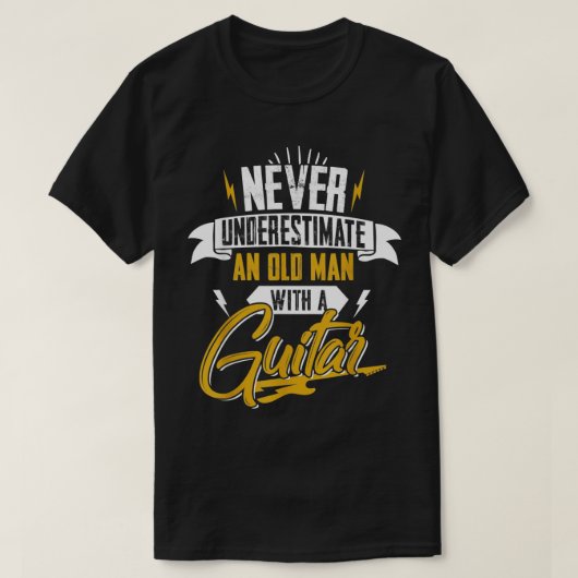 ギターを持つ老人を過小評価しない9 Tシャツ (デザイン正面)