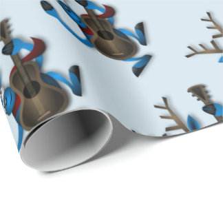 ギターを持つ踊りのトナカイ ラッピングペーパー