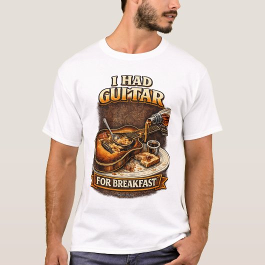 ギターを朝食に食べたTシャツ Tシャツ (正面)
