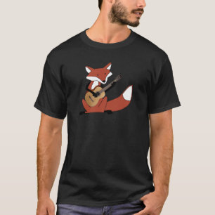 ギターを演奏しているキツネ Tシャツ
