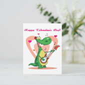 ギターを演奏している恐竜 ポストカード (スタンド正面)