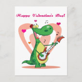 ギターを演奏している恐竜 ポストカード (正面)