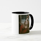 ギターを演奏している若い女性 マグカップ (正面右)