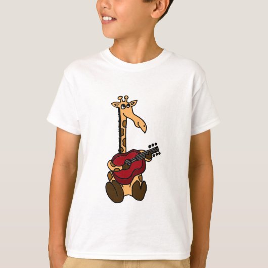 ギターを演奏しているAF素晴らしいキリン Tシャツ (正面)