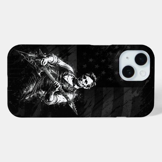 ギターを演奏するエイブラハム・リンカーン大統領 Case-Mate iPhoneケース (裏面 (横))