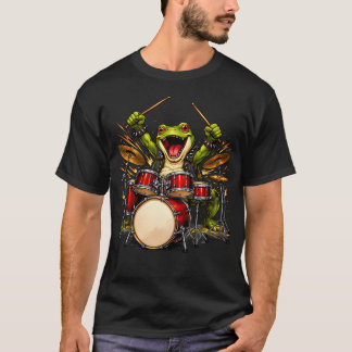 ギターを演奏するカエルのロックンロール Tシャツ
