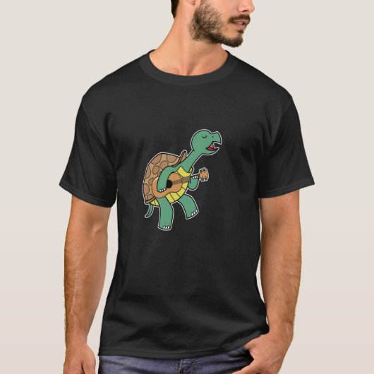 ギターを演奏するカメ Tシャツ (正面)
