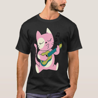 ギターを演奏する猫の音楽 Tシャツ