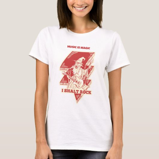 ギターを演奏する魔法使い Tシャツ (正面)