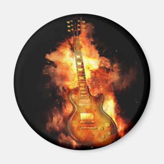 ギターを燃やす マグネット (正面)