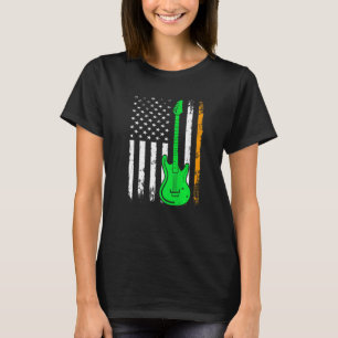 ギターアイリッシュアメリカ国旗St Patrick's Day Men W Tシャツ